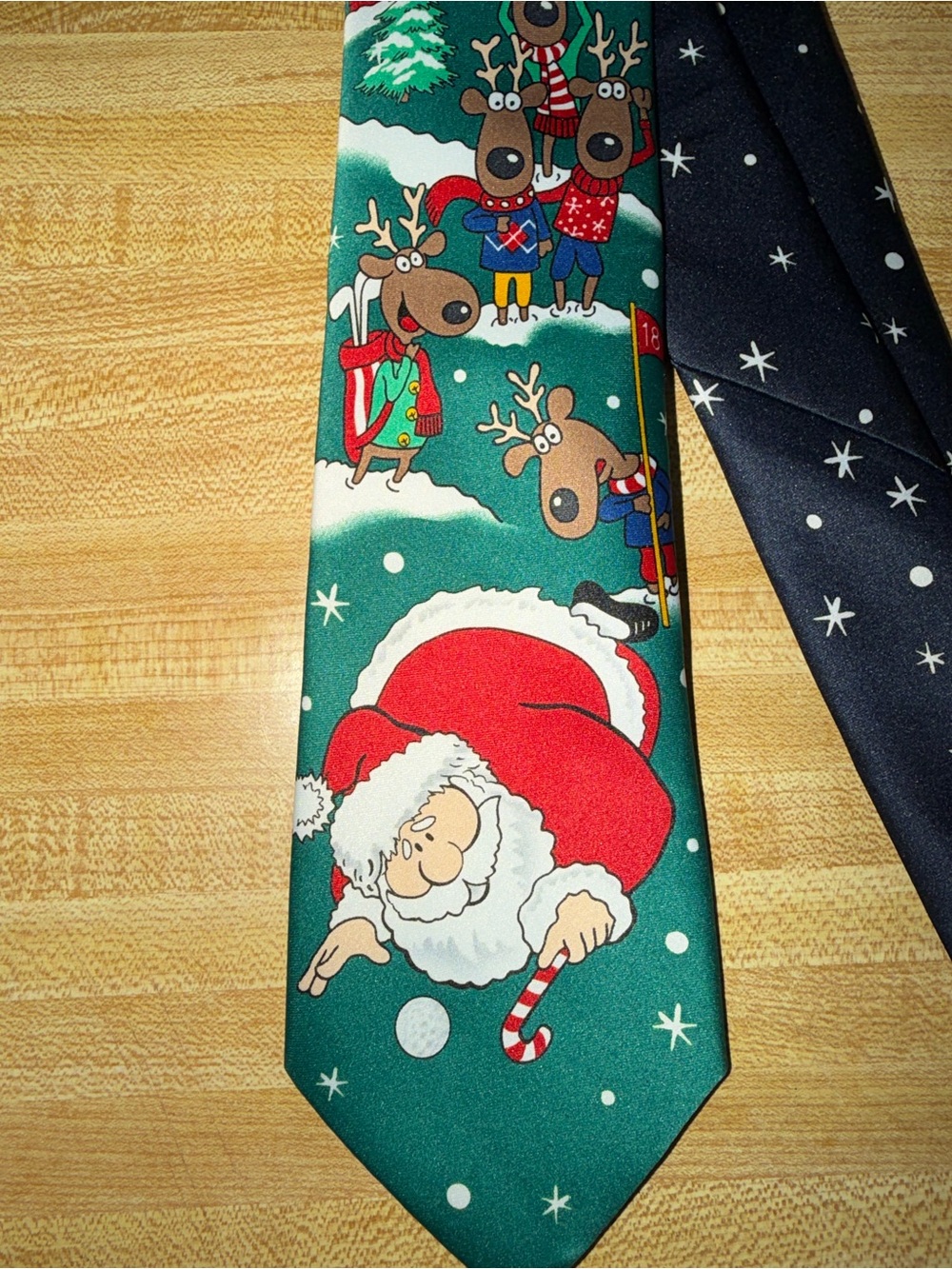 Men's Santa golf reindeer necktie Christmas casual gathering fun festive